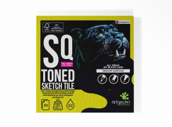GECKO PRO SKETCH TILES 15X15cm 30 SH 200GSM JET BLACK CARD