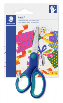 STAEDTLER NORIS SCISSORS LEFT HAND 14CM B/CARD 965 14LNBK