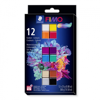 FIMO PROFESSIONAL COLOUR PACK 12 HALF BLOCKS 8043 C12-1