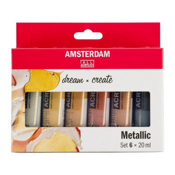 ROYAL TALENS AMSTERDAM ACRYLIC METALLIC 6 SET 20ml 17820501