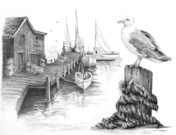 R&L SKETCHING MADE EASY - FISHING PIER SKBN5