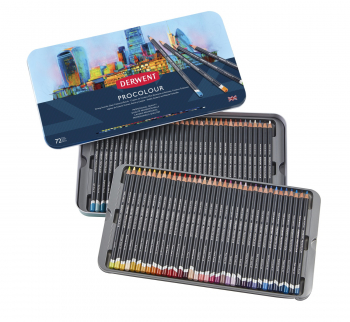 DERWENT PROCOLOUR TIN OF 72 PENCILS 2302508