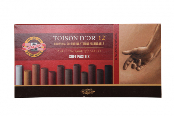 KOH-I-NOOR TOISON D'OR SEPIA SOFT PASTELS-SET OF 12