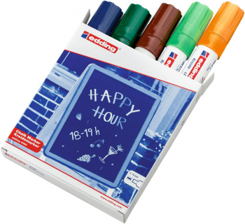 EDDING E-4090/5 CHALK MARKER SECOND COL ASSSORT 4-4090099