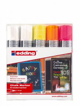 EDDING E-4090/5 PROF CHALK MARKER SET ASSORT 4-4090-5999