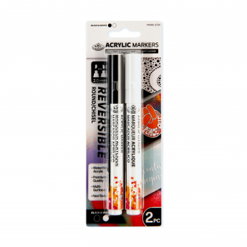 R&L ACRYLIC PAINT MARKERS - 2 BLACK & WHITE REV MARK-2724