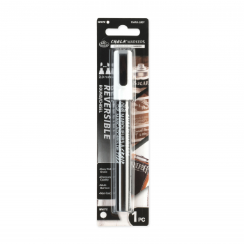 R&L CHALK MARKER - WHITE REVERSIBLE TIP MARK-2807