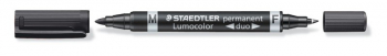 STAEDTLER LUMOCOLOR PERMANENT DUO BULLET TIP BLACK 348-9