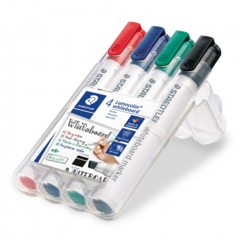 STAEDTLER LUMOCOLOR WHITEBOARD MARKER CHISEL TIP 4PCS 351BWP4