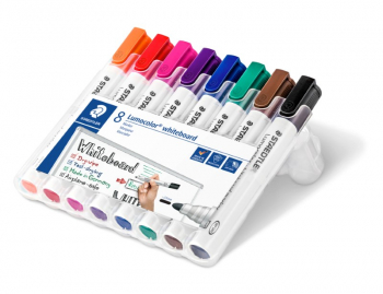 STAEDTLER LUMOCOLOR WHITEBOARD MARKER BULLET TIP 8PCS 351WP8