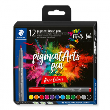 STAEDTLER PIGMENT ARTS BRUSH PEN 12 SET BASIC 371 C12-1