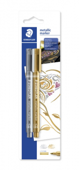 STAEDTLER METALLIC MARKER BLISTERCARD 2PCS 8323-S BK2