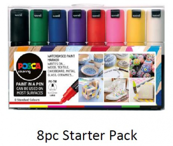 PC-7M 8PCE POSCA STARTER PACK LARGE BULLET 5012788008265