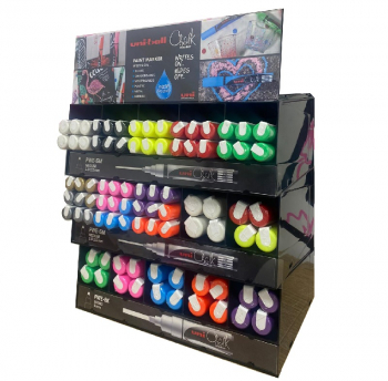 UNI CHALK MARKER CDU W300 ASSORTED COLOUR DISPLAY