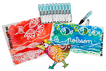 PEBEO DRAWING GUM PEN 10 PACK 4mm WHITE BOX 603729