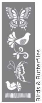 BIRDS & BUTTERFLIES 6Inchx18Inch AMERICANA® DECOR<sup>(TM)</sup> STENCIL