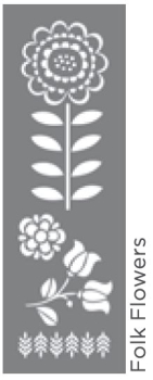 FOLK FLOWERS 6Inchx18Inch AMERICANA® DECOR<sup>(TM)</sup> STENCIL