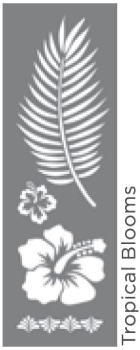 TROPICAL BLOOMS 6Inchx18Inch AMERICANA® DECOR<sup>(TM)</sup> STENCIL