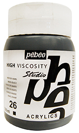 PEBEO 026 MARS BLACK 500ml STUDIO ACRYLIC 179026