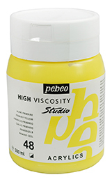 PEBEO 048 PRIMARY YELLOW 500ml STUDIO ACRYLIC 179048