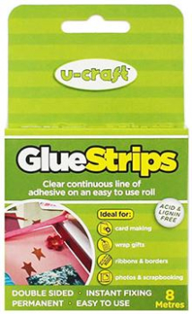 U-CRAFT GLUE STRIP 4mm x 8mm PERMANENT ROLL 201079