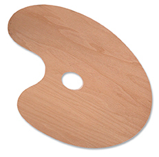 WOODEN OVAL HOOK SHAPE PALETTE 30x40cm