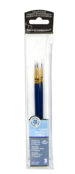 R&L 3 PC CAMEL HAIR BRUSH SET DETAIL (3/0,2/0,0) RSET-9102