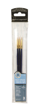 R&L 3 PC GOLD TAKLON BRUSH SET DETAIL (3/0,2/0,0) RSET-9109