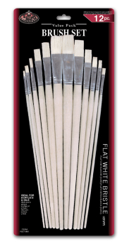R&L 2PC FLAT WHITE BRISTLE SET RSET-9601