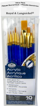 ROYAL GOLDEN TAKLON BRUSH SET OF 10  SVP1