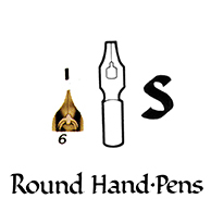 Wm. MITCHELL R.H. LEFT OBLIQUE NIBS 6 35245  ROUND HAND