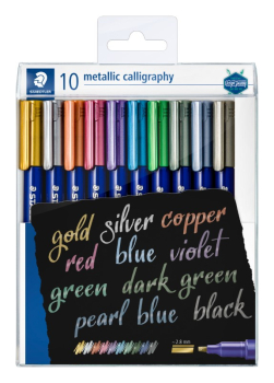 STAEDTLER METALLIC CALLIGRAPHY PEN WALLET 10PCS 8325 TB10