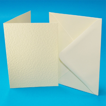 CRAFT UK A6 IVORY HAMMERED CARDS/ENVELOPES 50 PACK W110