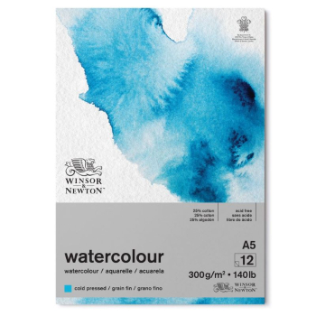 WN A5 GLUED CLASSIC 12SH CP WATERCOLOUR PAD 300G 6667008