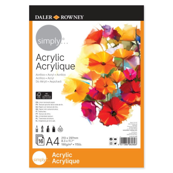 DR SIMPLY ACRYLIC PAD A4 190G 16SH D436731400