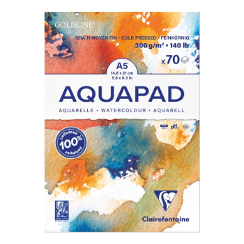 CLAIREFONTAINE GOLDLINE AQUA PAD A5 70SH WHITE 300G 975720C