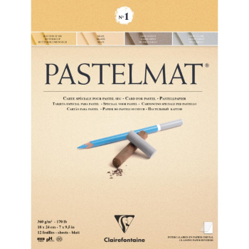 CLAIREFONTAINE NO 1 PASTELMAT PAD 18X24CM 12SH 360G 96016C
