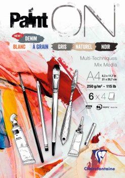 CLAIREFONTAINE PAINTON MIX6 A4 ASSORTED 24sh 976015C