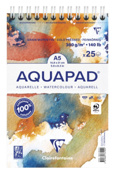 CLAIREFONTAINE GOLDLINE AQUA PAD SPIRAL A5 25SH 976102C