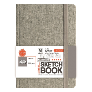 R&L A6 HARDBACK SKETCHBOOK GREY FABRIC 4 X 6 SKTGRY-46