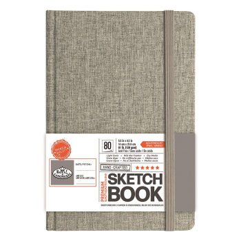 R&L A5 HARDBACK SKETCHBOOK GREY FABRIC 5.5x8.5 SKTGRY-58