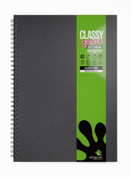 A3 SPIRAL CLASSY HARDBACK GECKO SKETCHBOOK    GEC104