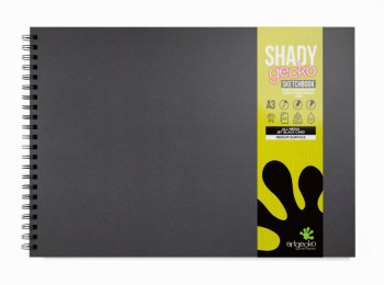 SHADY GECKO BLACK A3 LANDSCAPE 200gsm CARD SKETCHBOOK  GEC403