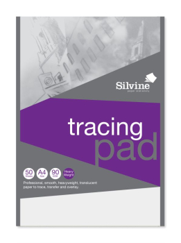 SILVINE A4 TRACING PAD 90gsm A4TPR purple cover