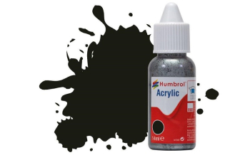HUMBROL ACRYLIC 163 DARK GREEN SATN 14ml DROPPER