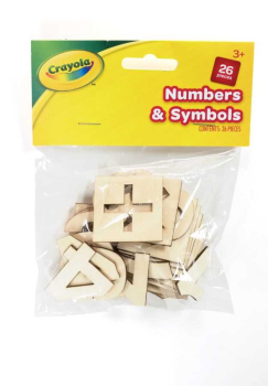 CRAYOLA WOODEN NUMBER & SYMBOLS 26 PIECES AC3625-CRA