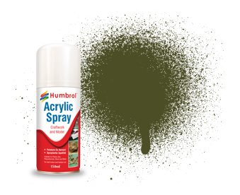 HUMBROL 155 OLIVE DRAB 150ML MATT ACRYLIC SPRAY