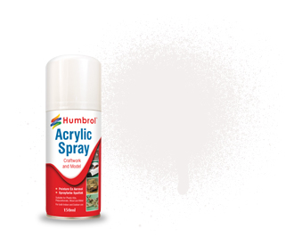 HUMBROL 34 WHITE MATT 150ml ACRYLIC SPRAY AD6034