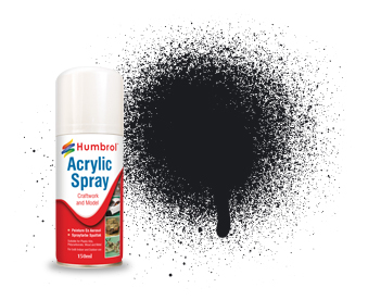 HUMBROL 85 BLACK SATIN 150ml ACRYLIC SPRAY AD6085