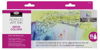 R&L ACRYLIC INK 6 NEON COLOURS INK-SET1